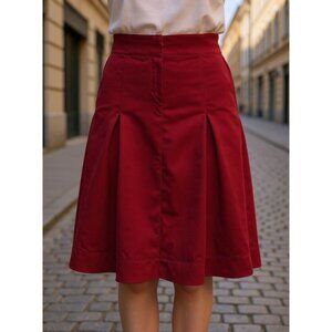 Women's - Eileen Fisher Red Linen Blend Skirt, Size Medium